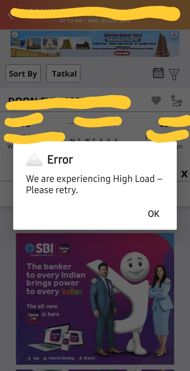 skmres's tweet photo. @RailMinIndia @narendramodi @PMOIndia 
GoI claims to lead in science &amp; tech but cant run IRCTC app to book tatkal ticket that always fails to work at 10AM. Its a systematic failure of technical people working @IRCTCofficial 
Same situation 20 years ago &amp; worst even today. https://t.co/VYRSlr86AI