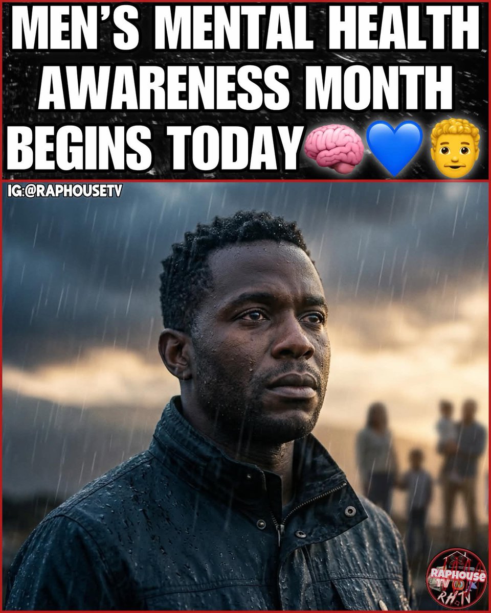 raphousetv2's tweet photo. Men’s Mental Health Awareness Month Begins Today. 🧠💙 https://t.co/A33ZsweWVi