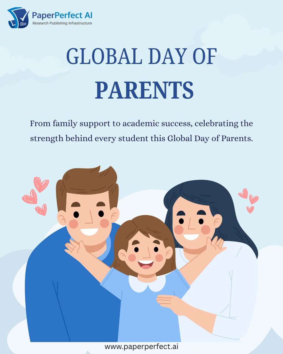PaperPerfectAI's tweet photo. Behind every student's success is the unwavering support of their parents. 

We celebrate the strength, guidance, and encouragement that help shape brighter futures. 

Thank you to all parents for making a difference every day. 

#ParentsDay #StudentSuccess #Education https://t.co/eWZuDc2HZ7