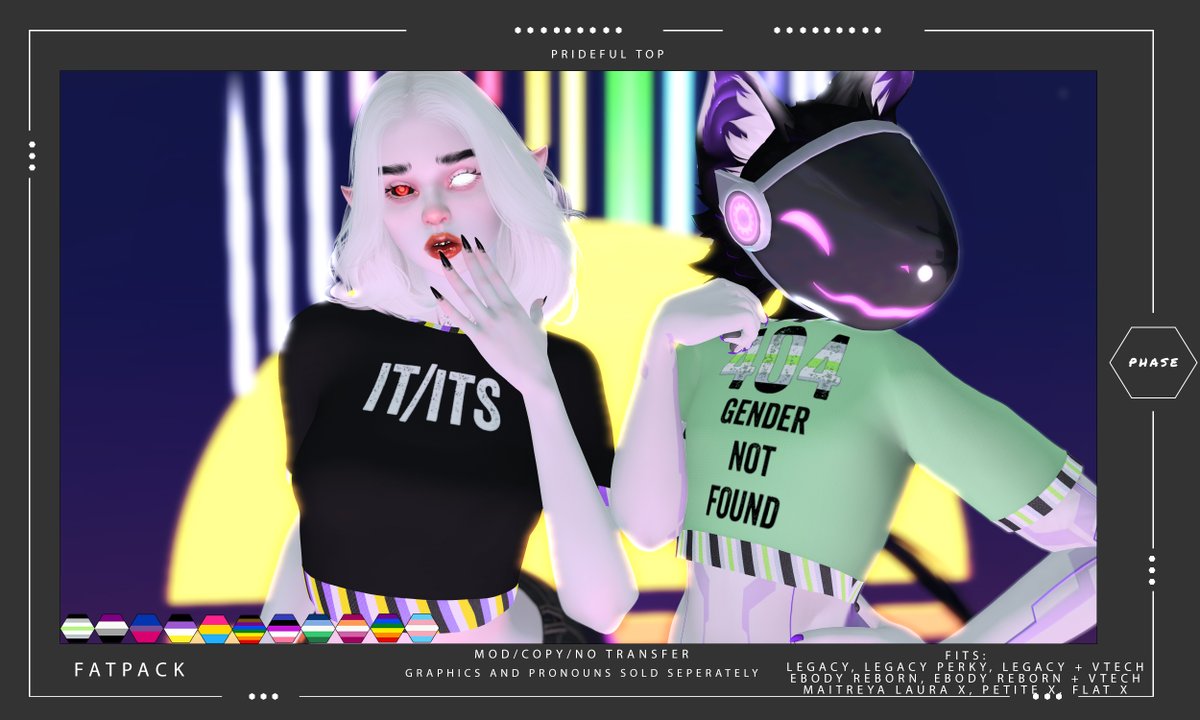 nimilSL's tweet photo. PHASE didn't get invited to any pride events this year but i still have some fun pride items available for everyone
mainstore: https://t.co/jmEkHIKo5K
marketplace:
https://t.co/eMVmNk9RLM https://t.co/np4u4mrlw5