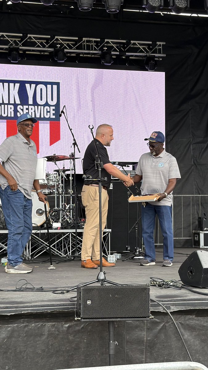 RepRussellFry's tweet photo. I had a great afternoon at the Ribs and Rods Festival in Clio yesterday where I had the privilege of presenting flags to Samuel McCollum and Pearlie Thomas for their time serving in the U.S. military and the Clio Town Council. 

As we approach our nation’s 250th anniversary, their service is a reminder that freedom is never free, and that strong communities are built by people willing to serve something greater than themselves. Thank you for having me!