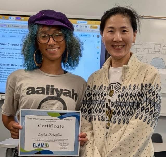 flam_mo's tweet photo. ✨✨✨Please help FLAM congratulate the winner of the 2026 conference poster contest.✨✨✨

Laila Johnston is a student in Vicky Wu’s Chinese Mandarin 4 class at Lee’s Summit High School. Her work will be featured on the FLAM social media,  website, and fall conference program. https://t.co/htjlk8PZqc