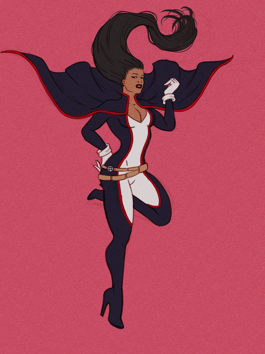 SSTArtwork's tweet photo. Not sure if this is an unpopular opinion, but I’ve always thought Monet needs a cape, I see her as a sort of Supergirl type character, so tonight’s warm down is a quick sketch of one of her looks with a cape. https://t.co/BSE9uRMZGM