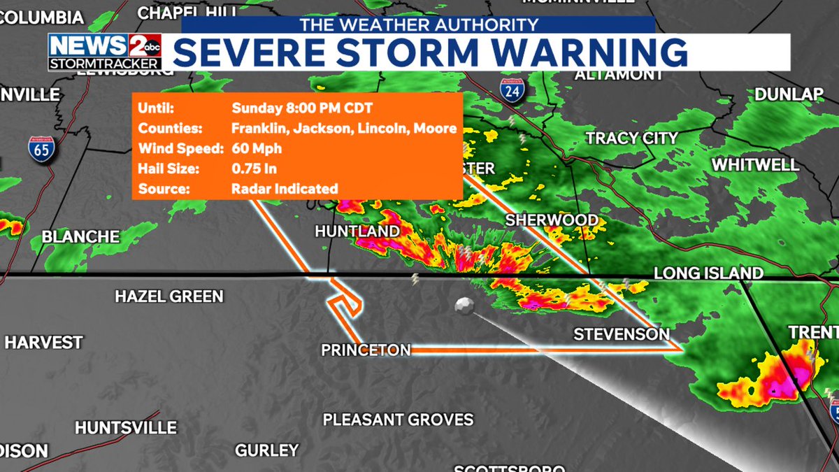WKRN's tweet photo. WEATHER ALERT: Severe T'Storm Warning for the area in orange. Stay tuned to #wkrn. Interactive Radar - https://t.co/TLRW0fmtI9 #WeatherAuthority https://t.co/hPxIFO3F3u
