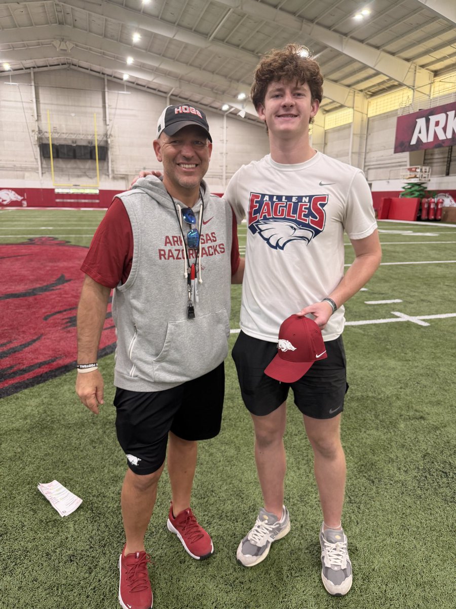JackMcD27's tweet photo. Arkansas Specialist Camp 🐗
Had a great time today competing at @RazorbackFB’s specialist camp! Proud to say I won the long snapping competition! Excited to see what’s next! #ALLIN 

@RecruitAllen @CoachLWig  @KICKNATION @HKA_Tanalski @chadlunsford @CoachTillman_ @CoachARinehart https://t.co/geWVfREYfc