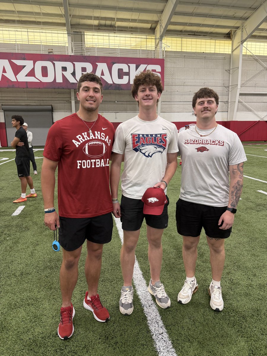 JackMcD27's tweet photo. Arkansas Specialist Camp 🐗
Had a great time today competing at @RazorbackFB’s specialist camp! Proud to say I won the long snapping competition! Excited to see what’s next! #ALLIN 

@RecruitAllen @CoachLWig  @KICKNATION @HKA_Tanalski @chadlunsford @CoachTillman_ @CoachARinehart https://t.co/geWVfREYfc