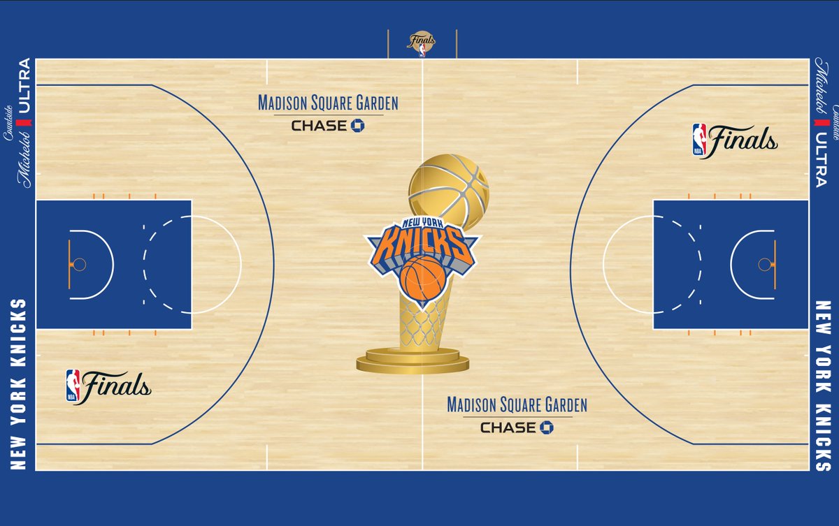 NBA_NewYork's tweet photo. Official NBA Finals court at Madison Square Garden https://t.co/3MTQ82KGbv