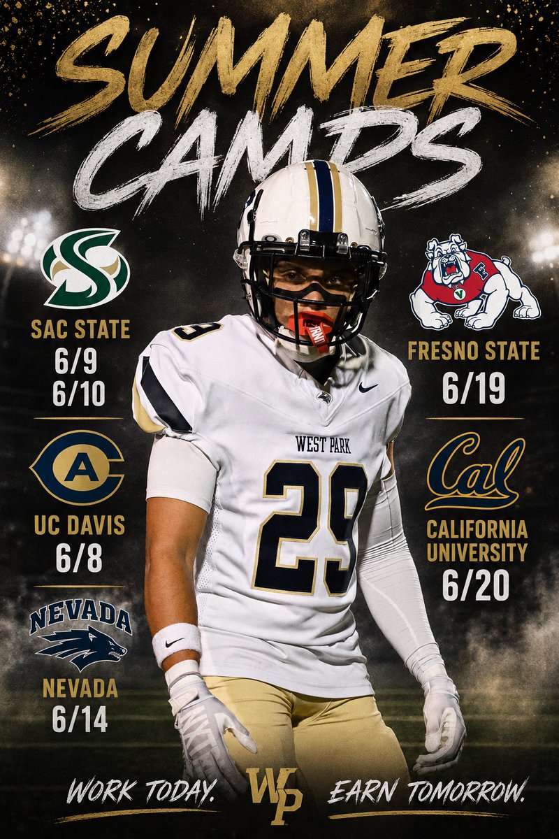 Isaiahkingggg's tweet photo. Camp schedule locked in. Let’s work⚔️ 

@WP_PantherFB @coachmhanan @CoachJAM3 @recruit916 https://t.co/S6NeBbhm54