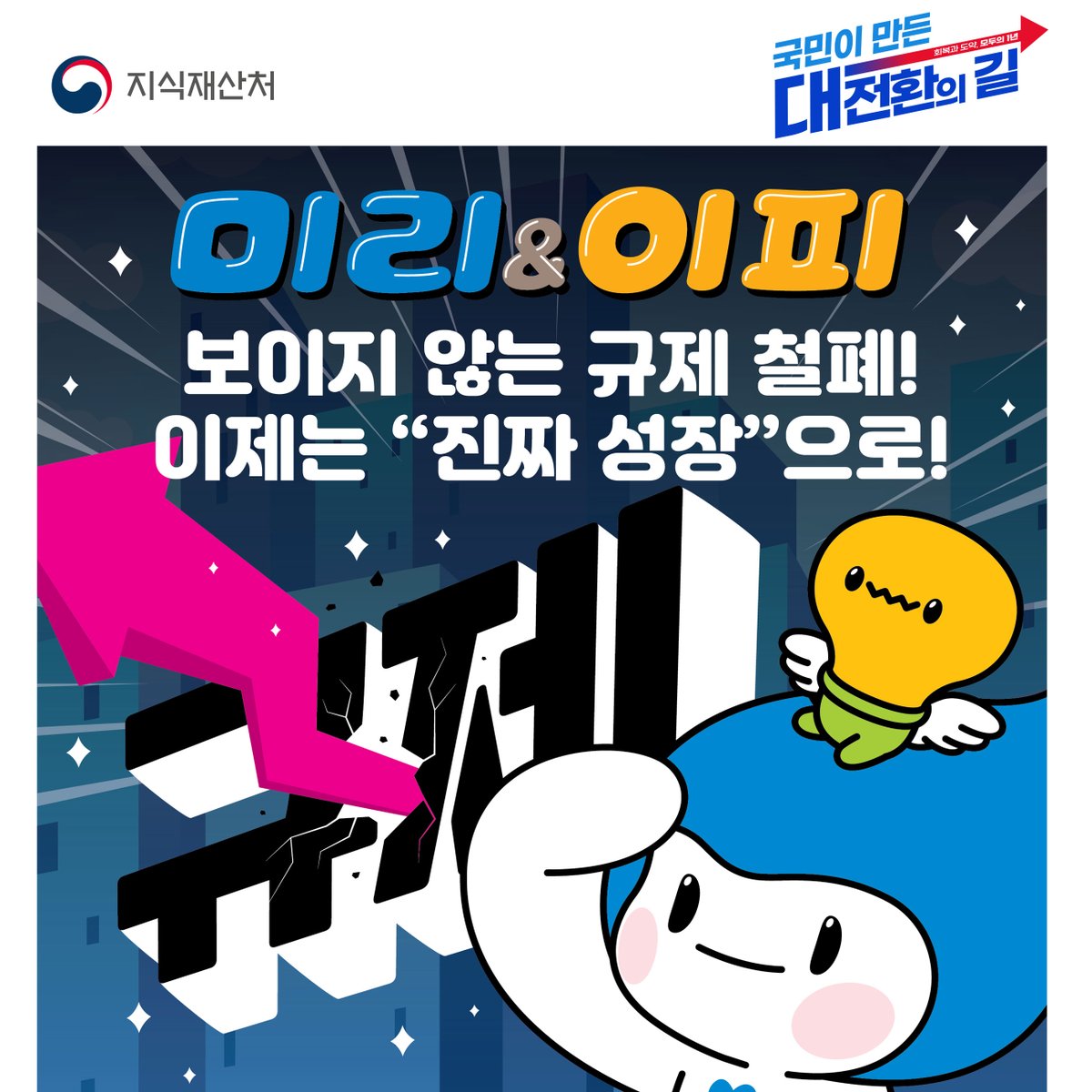 moipkorea's tweet photo. 지식재산처의 새로운 캐릭터 미리&이피가 들려주는 
보이지 않는 규제 철폐! 이제는 "진짜 성장"으로 '초고속 심사' 품질 혁신 

3대 추진전략으로 특허심사 서비스 혁신 방안을 마련했습니다. 
1. 시장이 원하는 실용적 심사속도를 구현한다
2. 기술의 시장가치를 높이기 위해 특허품질을 혁신한다
3. 현장중심의 고객친화적 특허시스템을 구축한다

웹툰보기: https://t.co/AxDXjI7onX

#정부출범1주년, #국민이_만든_대전환의_길, #회복과도약, #모두의1년, #지식재산처