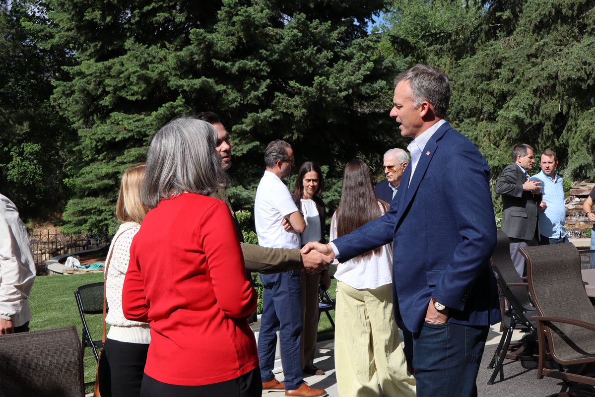 ElectBlakeMoore's tweet photo. Great evening for a meet and greet in Bountiful at the Newman family’s home. I appreciate Ray and Beverly Ward for helping organize.

I’m grateful for every chance to hear directly from Utahns, answer questions, and talk about the work ahead. These conversations matter, and I’ll keep showing up and fighting for the people of Utah.
