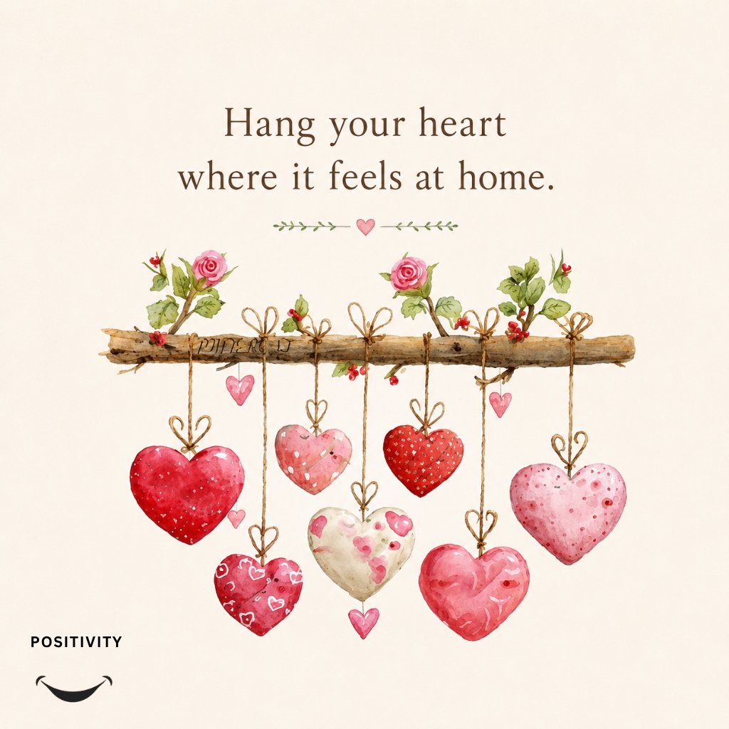 PositivitySaid's tweet photo. Hang your heart where it feels at home. 💗✨ https://t.co/lrKUmik1LH