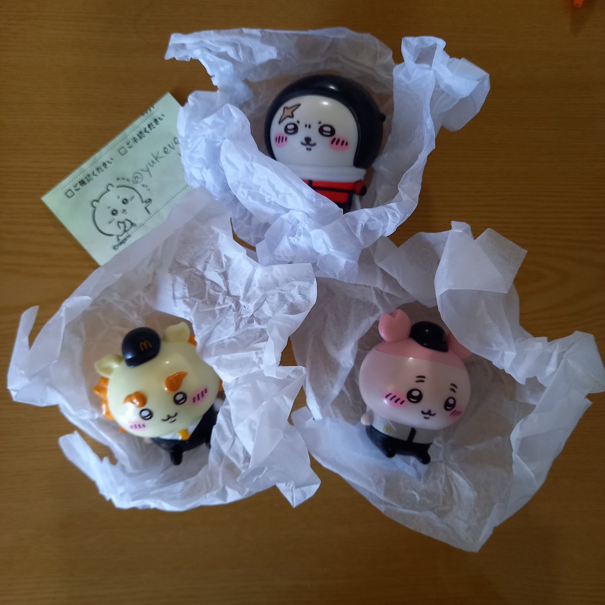 yukeve1997's tweet photo. ちいかわ マクドナルド ハッピーセット 交換

譲) ラッコ シーサー 古本屋

求) 同種うさぎ 1点

求うさぎ1点に対し、失礼でなければ
譲3点の中からお好きなもの2点をご選択ください
郵送交換&amp;外箱付き梱包希望
リプお待ちしております🙇‍♀️

#ちいかわ交換 https://t.co/NmkMcs2nOL