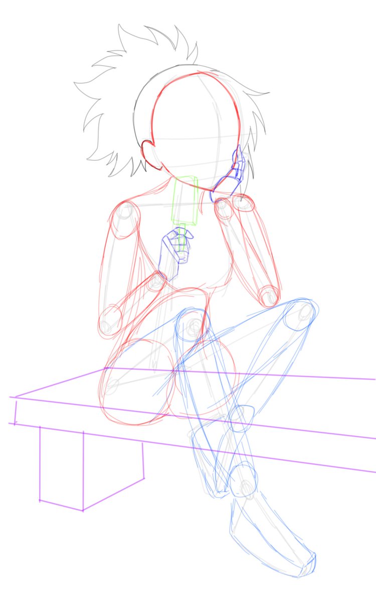 P4cave_'s tweet photo. Se viene nueva ilustración digital!^^ Me aconsejaron usar colores para las guías y creo que ya lo estoy entendiendo ^^' https://t.co/HI3JKftiyy