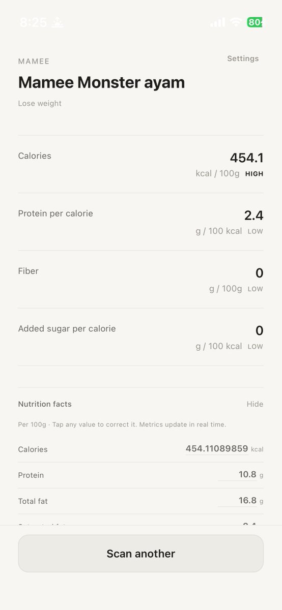 kraniakat's tweet photo. Day 2 of building Presto in public

✅ 2 step onboarding flow
✅ Barcode scanner with mock data -> actual working scanner
✅ Added a settings page to update metrics users are interested in
✅ Display nutritional facts to verify numbers

#buildinpublic #indiehackers #gym #fitness https://t.co/ftcQysYFII