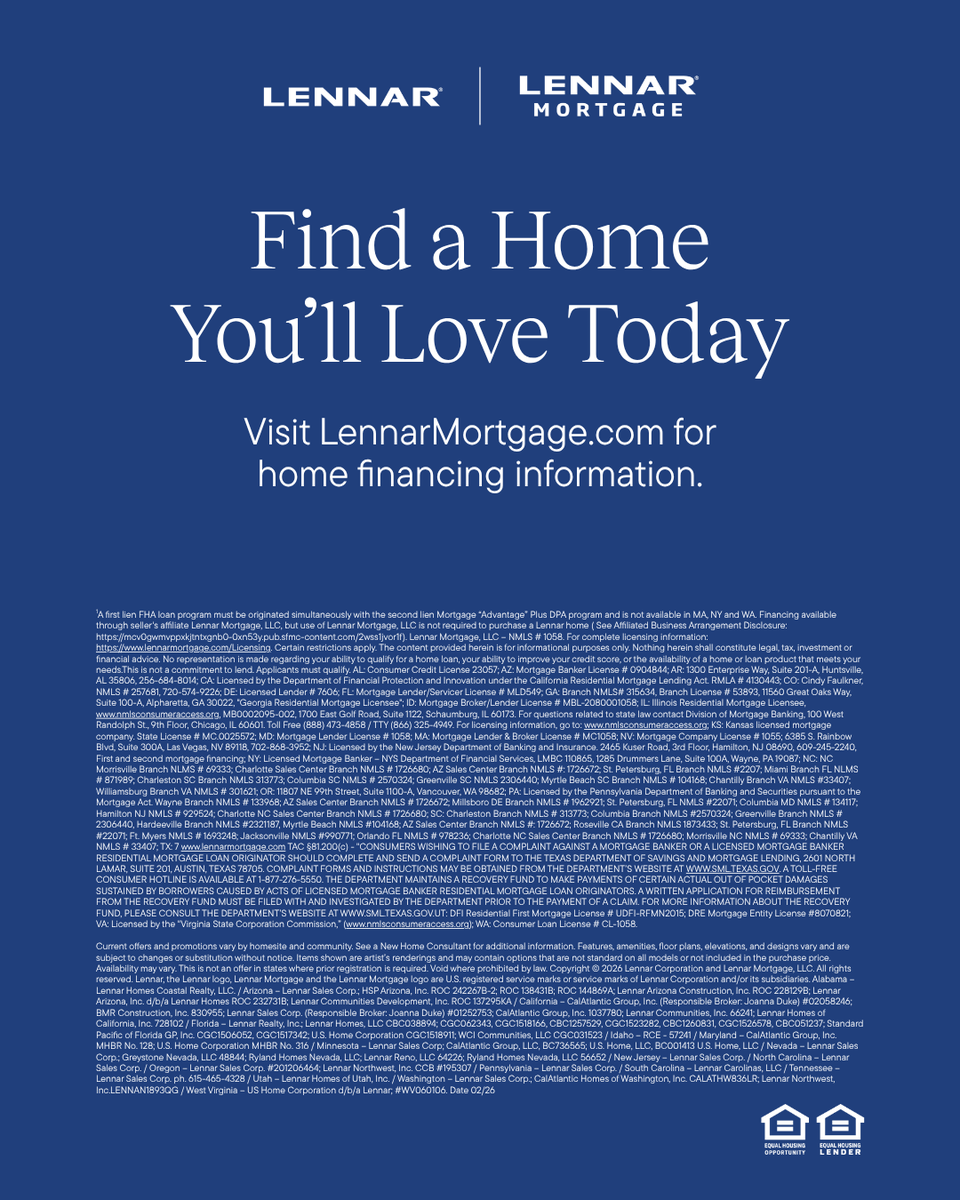 LennarPhoenix's tweet photo. “How are people affording down payments?” Our affiliate partners over at @lennarmortgage have an answer - down payment assistance programs. They’ve got a few to choose from so connect with a Loan Officer to find the right program for you. ✍️ https://t.co/XWXvEQPD5a https://t.co/u7amKXZ0Yh