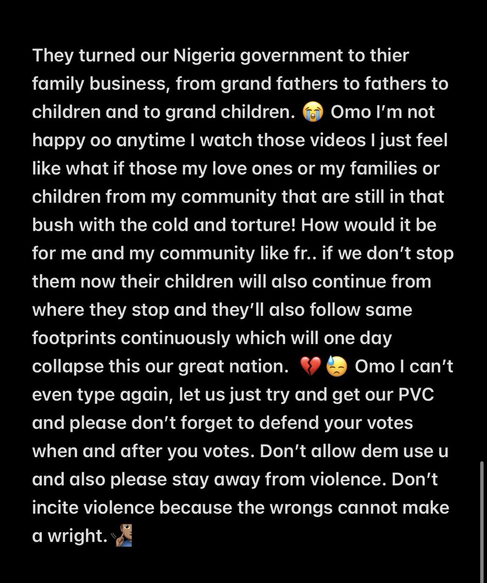 GodspeeC's tweet photo. Nigeria my country, what’s the way now after so many ranting here on social media?? We need real and reality actions ✌🏿❤️🇳🇬 https://t.co/FdPtkJI1Iw