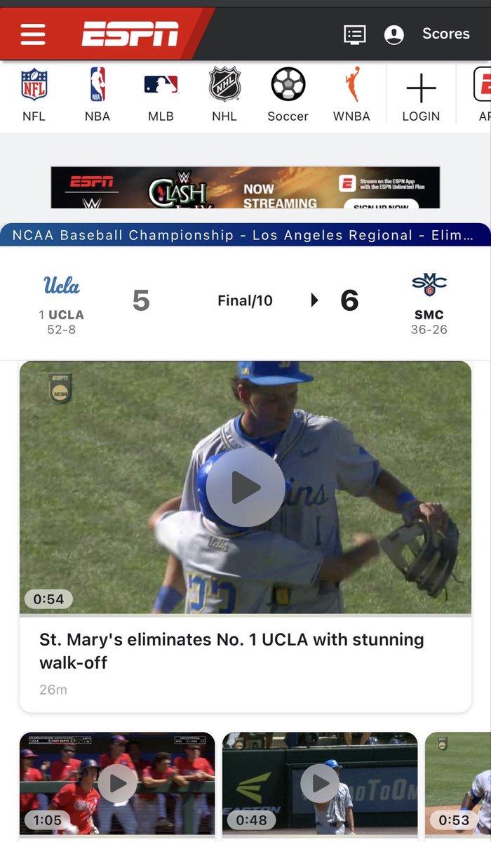 Matt_Fontenot's tweet photo. God is a Gael! 

@Mark_T_Rivera - as two former Saint Mary’s baseball SIDs. This is an awesome accomplishment. 

Also, I love it when a @WCCsports team makes it to the front of ESPN. https://t.co/EFMyRnxI0q