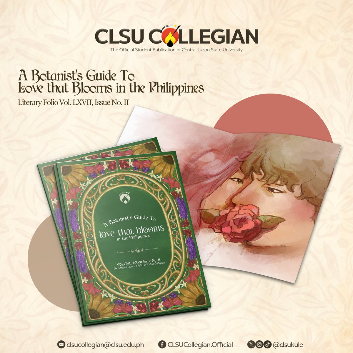 clsukule's tweet photo. ISSUE RELEASE: What blooms in your heart? 

CLSU Collegian, the official student publication of Central Luzon State University, presents “A Botanist’s Guide to Love that Blooms in the Philippines.”

Google Drive:
https://t.co/P5SwD0W507

FlipHTML5: 
https://t.co/a7F9yb987P https://t.co/HRme8neer6