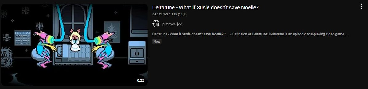 calling_mp3's tweet photo. hate to make this kind of post but if you see this video in your recomended and are sensitive to topics of SA, DO NOT WATCH IT
I was extreamly disturbed and there was no content warning for anything
#deltarune https://t.co/4Xp3Fx4pYe
