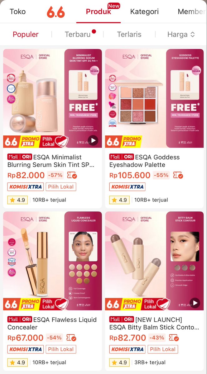 ndawincoty's tweet photo. ESQA DISKON UP 50%??? KAPAN LAGII ESQA JADI SEMURAH INII😱😱
Dapet free jugaa gila sihh promonya mantep bangett, pas banget awal bulan wajib borong ga sihh????🤤🤤 https://t.co/t5E92u83F9