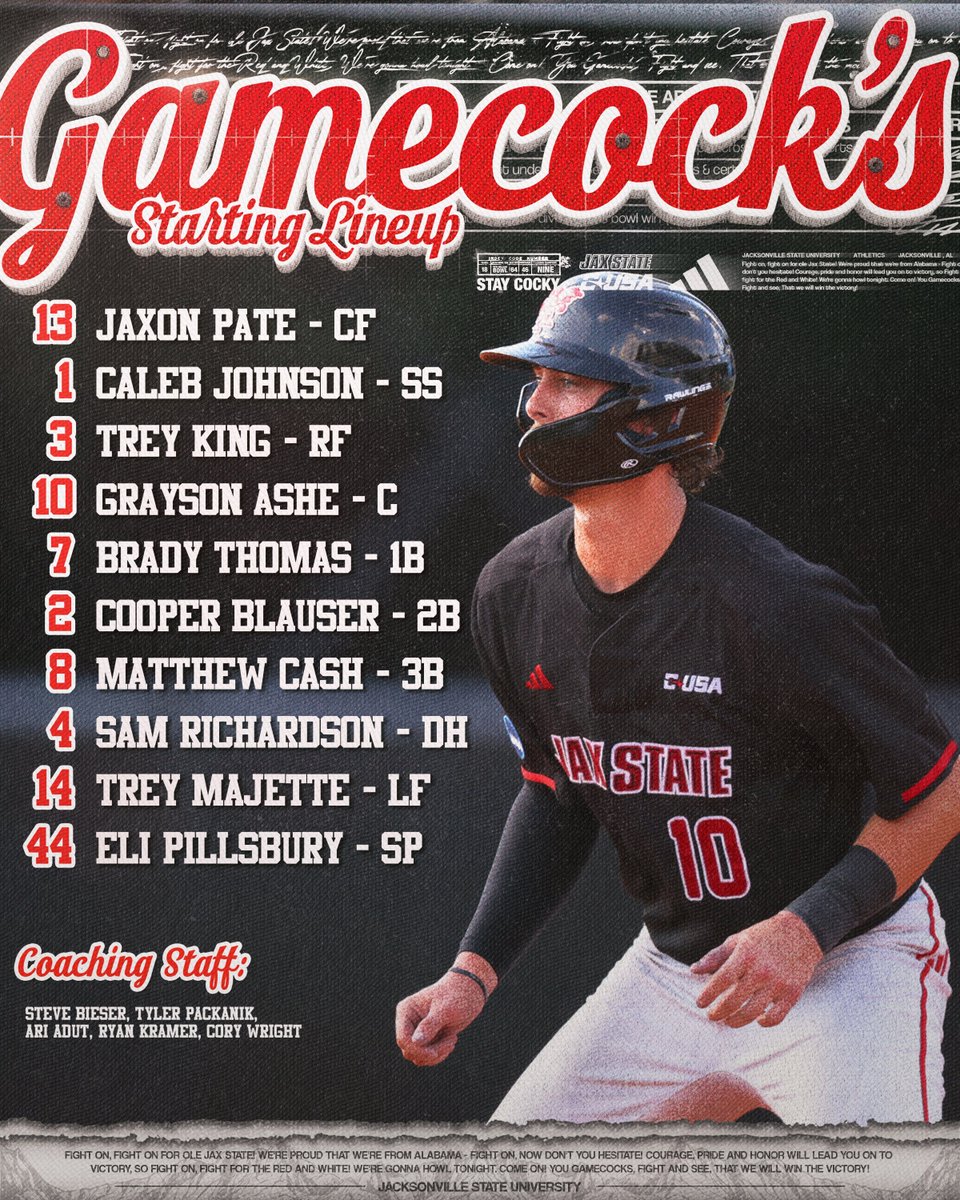 JaxStateBB's tweet photo. Another game vs. the Trojans!

#StayCocky🐔 | #FearTheBeak👌 https://t.co/3Rmy5HJJzm