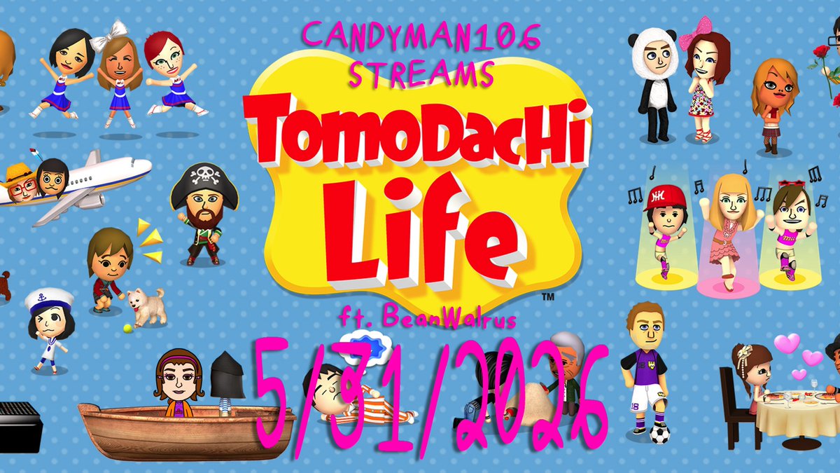 SemisweetStuffs's tweet photo. I'm streaming some Tomodachi Life on Youtube and Twitch in a few minutes. Here's where you can find it.
Youtube: https://t.co/qKw7OsuH35
Twitch: https://t.co/PZXzZcW77E https://t.co/fgVHNfumEk