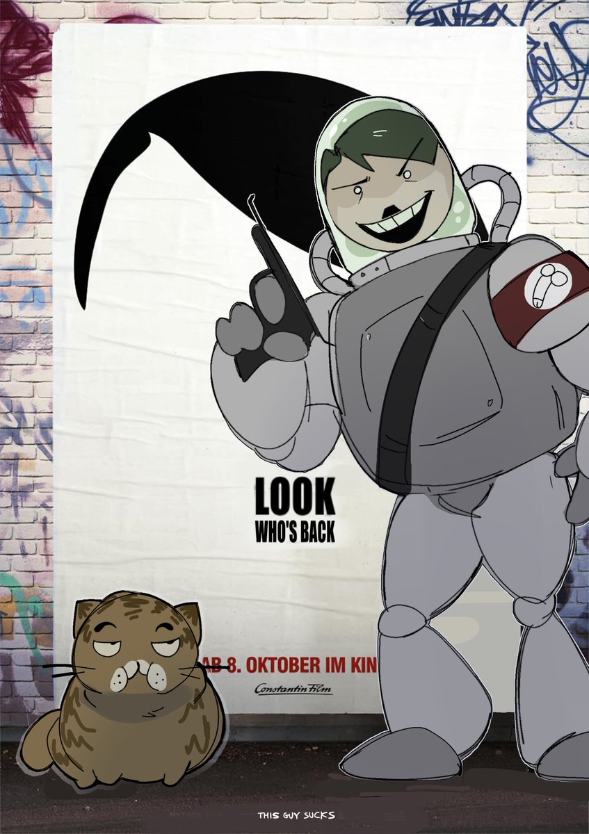 smoughenthusias's tweet photo. movie poster redraw #mewgenics https://t.co/f9McpFWnYE
