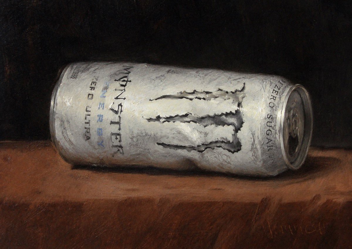 NorCalGroyper's tweet photo. My oil painting of a White Monster https://t.co/nvszjqh4S2