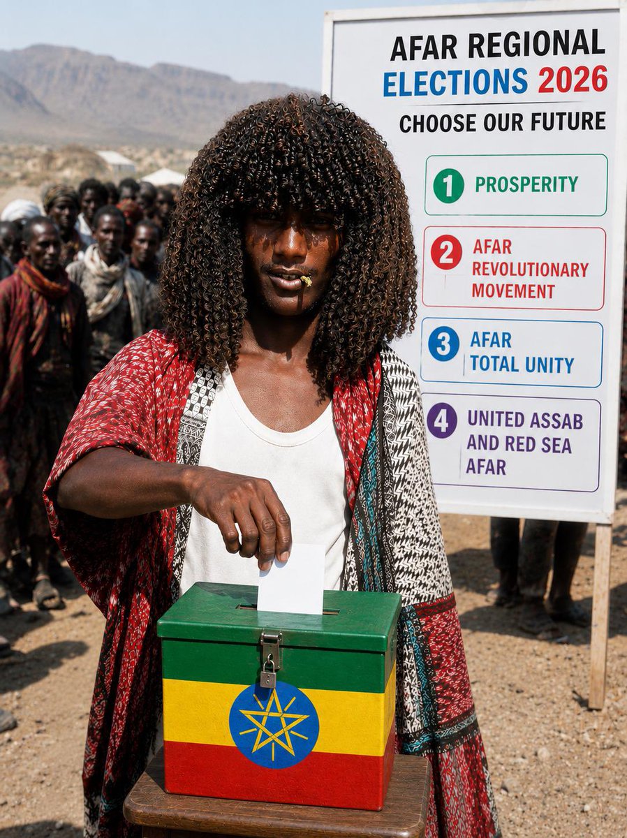 DanielsonKassa1's tweet photo. Afar people of Ethiopia voting to unite with their Red Sea destiny 🇪🇹💪#EthiopiaElections2026 https://t.co/jpvWhMsSbe