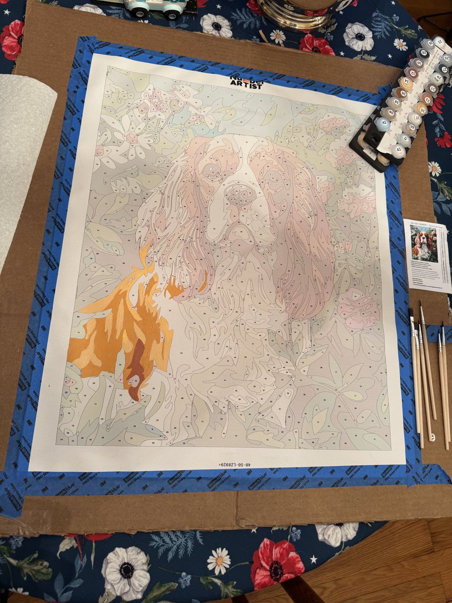 twisteduterus's tweet photo. Starting a paint by number I got for Christmas. https://t.co/QC8bryEhG6