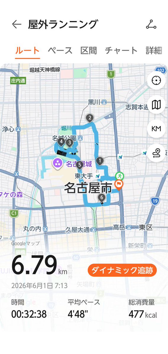 ideshin's tweet photo. 朝ラン　７時台暑い、明日から６時台できれば５時台に走ります。今日は途中インターバル２００ほぼダッシュ１００歩き４本入れました。 https://t.co/TXu1cwiaq9