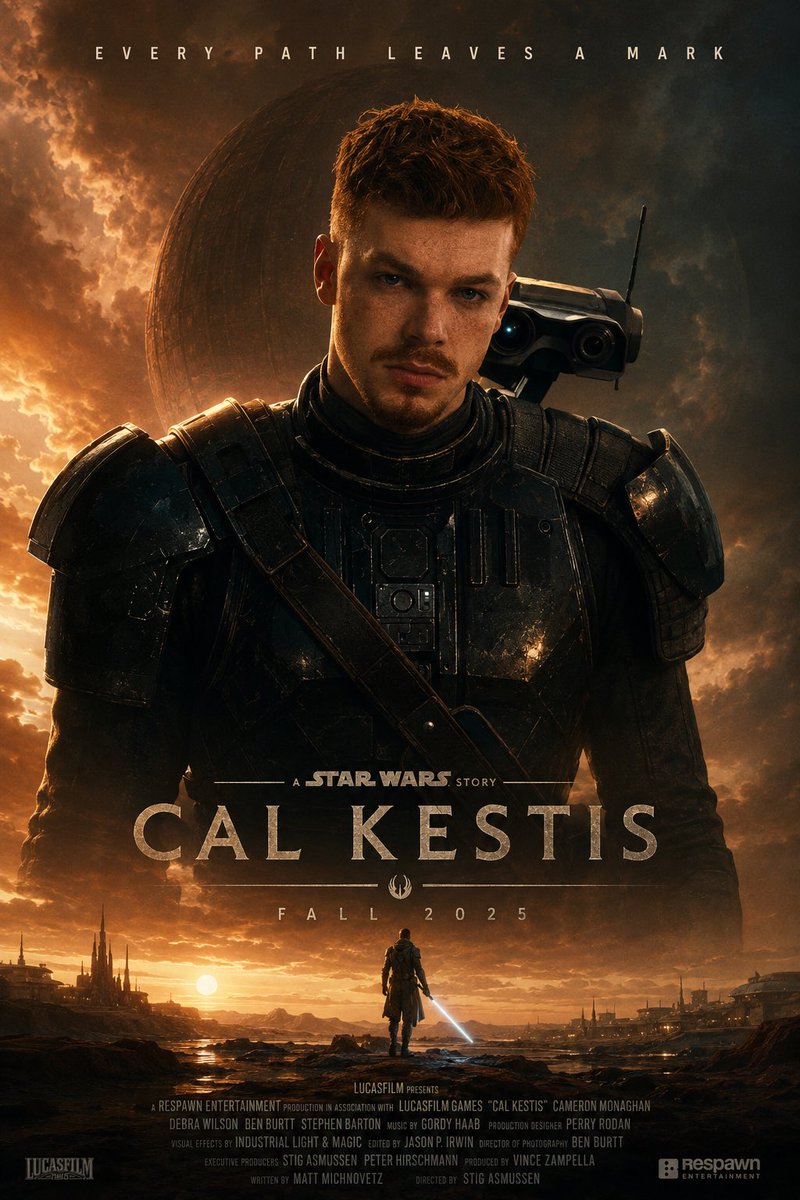 AstroGuardian_7's tweet photo. This genuinely looks amazing (yes, it’s AI) but imagine a movie after the games where Cal encounters friends and foes like the Mandalorian, more Jedi and all leading to a secret Order no one knew about – not even Luke Skywalker! I need to see @cameronmonaghan on the big screen! https://t.co/My01VXh7Wu