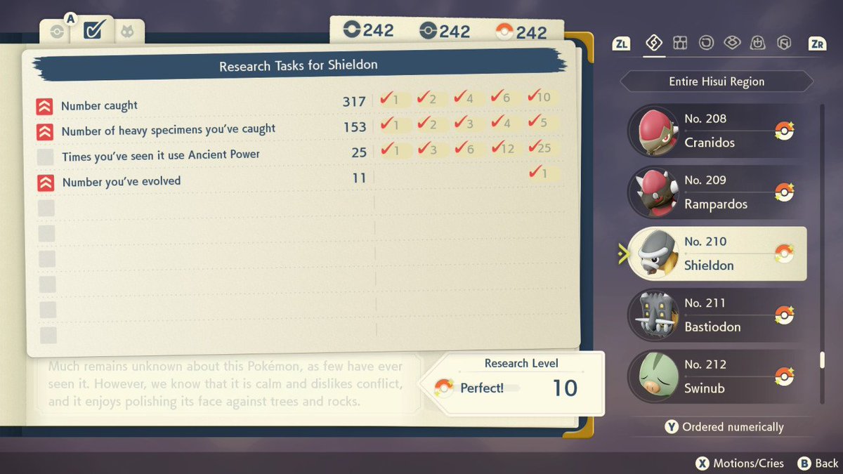 LeafCruz20's tweet photo. Shieldon/Bastiodon
Arceus
Only 3 Shiny left to complete the Hisui/Sinnoh Dex complete.
Wish me luck on Shiny Shieldon to appear in the Space-Time Distortion, I actually got a Shiny Cranidos for the 2nd time. My only focus is Shieldon/Bastiodon.🙏
#Pokemon #PokemonLegendsArceus https://t.co/xjvCURKwS3