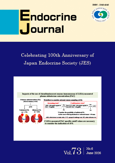 Endocrine_J's tweet photo. [Issue Publication Vol. 73 No. 6] June 1, 2026
https://t.co/ObSJj2aofd

[Featured Article]
"Impacts of the use of chemiluminescent enzyme immunoassay-measured plasma aldosterone concentration in the diagnostic process of ..."
Shoichiro Izawa, et al.
https://t.co/NFsGd3JW1V https://t.co/9LvJbRe3X2