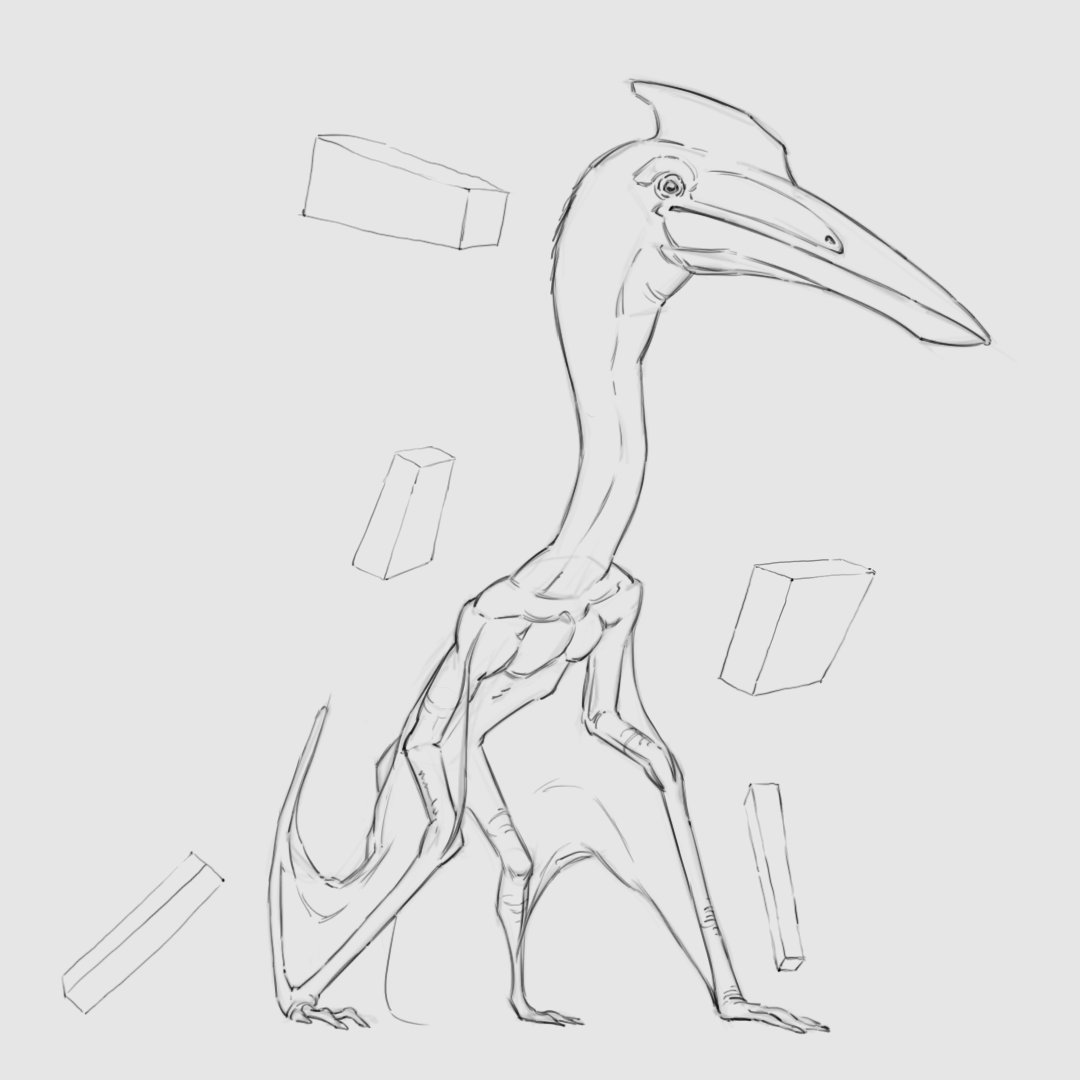phuleart's tweet photo. Quetzalcoatlus, sketches. https://t.co/OJkohaqj1b