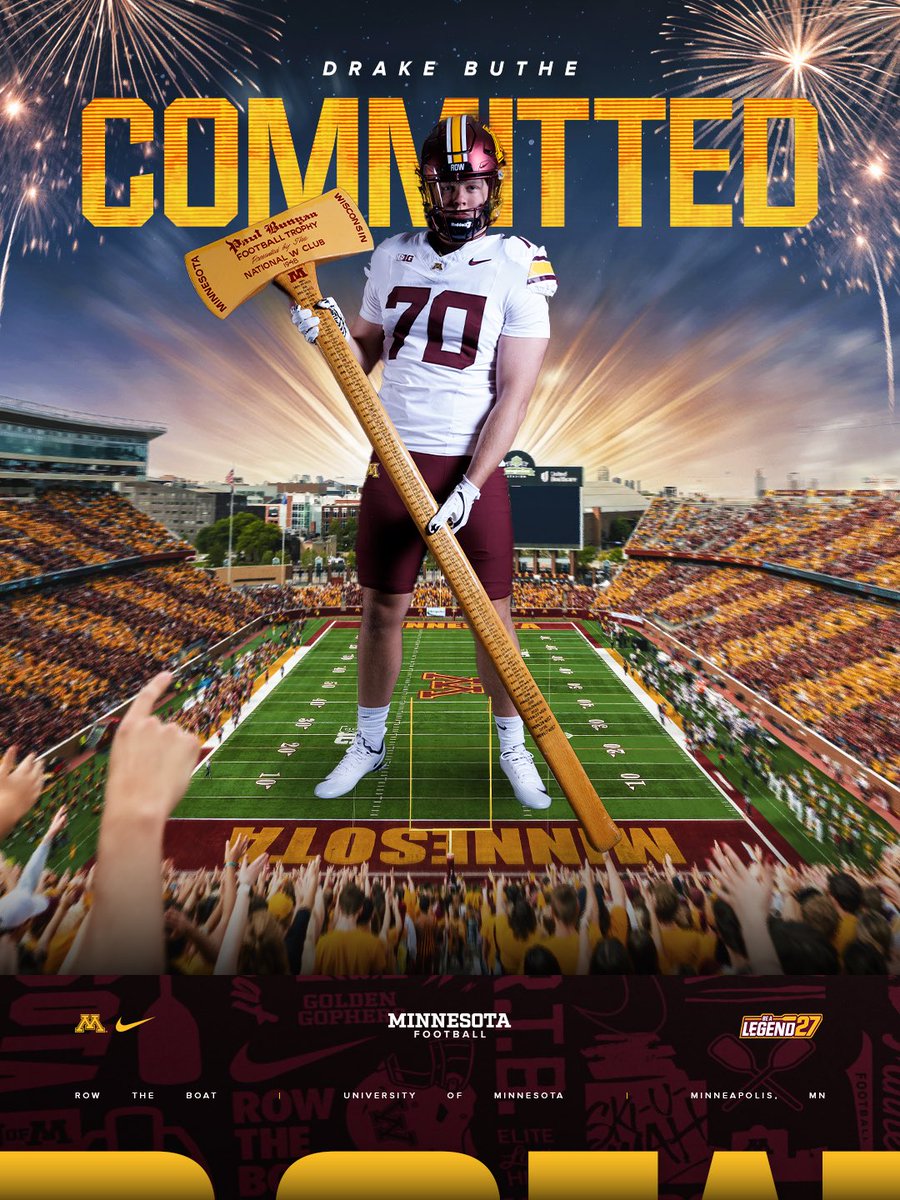 ButheDrake's tweet photo. AGTG‼️COMMITTED. #RTB @Coach_Fleck @Callybrian @GopherFootball https://t.co/jikqshKZ6r