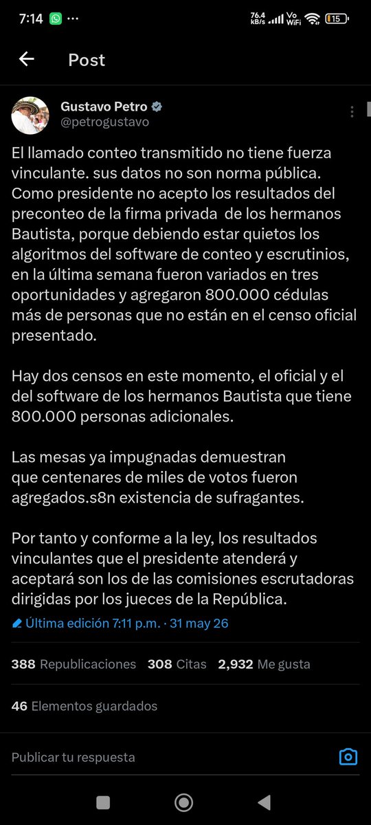juansbeck's tweet photo. @AbelardoPTE Ojo.. el demonio WOKISTA LGBTQI+ de Petro impugnado las elecciones..se sabía de ese perdedor que no vA aceptar ... #petro siempre ha sido así se sale con la suya.. pero tendrá que PAGAR POR SUS PECADOS..por la fábrica de niños TRANs en colombia.. es un DEMONIO https://t.co/nkznU236Zf