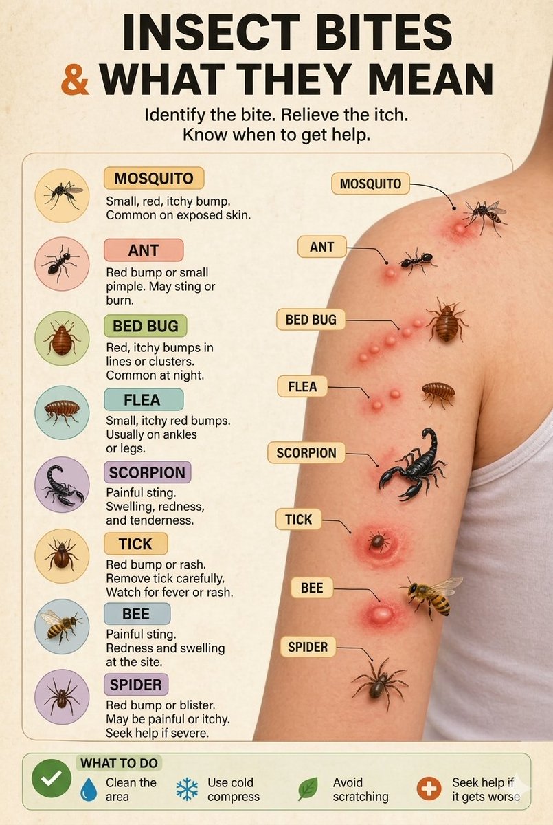 learnhub_1's tweet photo. 🚨 Most people can't tell the difference between a flea bite and a bed bug bite.

Identify the bite. Treat it right. Know when to see a doctor. Because some bites can't wait. 

Here's your cheat sheet 👇 https://t.co/gdRXk5LfRG