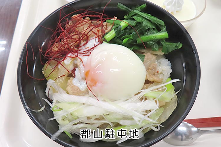 NeaAdminpr's tweet photo. 今月の同仲釜飯のテーマは「地元愛溢れる創作メニュー」
第10回は、弘前駐屯地ご当地メニューの「じょっぱり丼」でした。
「じょっぱり」とは津軽弁で「意地っ張り」や「頑固者」を指す言葉ですが、そんな津軽人のこだわりを詰め込んだ
逸品です。青森県民なら一家に1本常備必須の焼肉のたれ、通称「源たれ」で味付けした豚肉に、おろしニンニク、
フライドガーリックをマシマシトッピング！にんにく生産量日本一の青森県が贈る禁断×背徳ミリ飯に中毒性MAX
次回6月11日（木）は、多賀城駐屯地ご当地メニューです。新鮮な魚を使用したマル秘メニューを提供予定！
お楽しみに!
「おなかまめしが食べられるのは、東北方だけ!」「そうだ、おなかまめしを食べに行こう!」
#自衛隊 #陸上自衛隊 #おなかまめし #ミリ飯（ハッシュタグ）