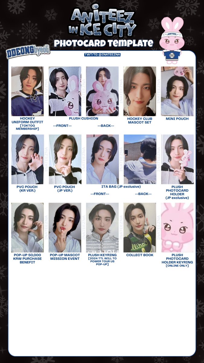 inateezna's tweet photo. ATEEZ X ANITEEZ IN ICE CITY ❄ Photocard PC Template

Member ver. 

Hongjoong Seonghwa Yunho Yeosang San Mingi Wooyoung Jongho 홍중 성화 윤호 여상 산 민기 우영 종호 포카 에이티즈 x 애니티즈 팝업스토어 인 아이스 시티 팝업스토어 포토카드 포카 https://t.co/6pbzLPPrCb
