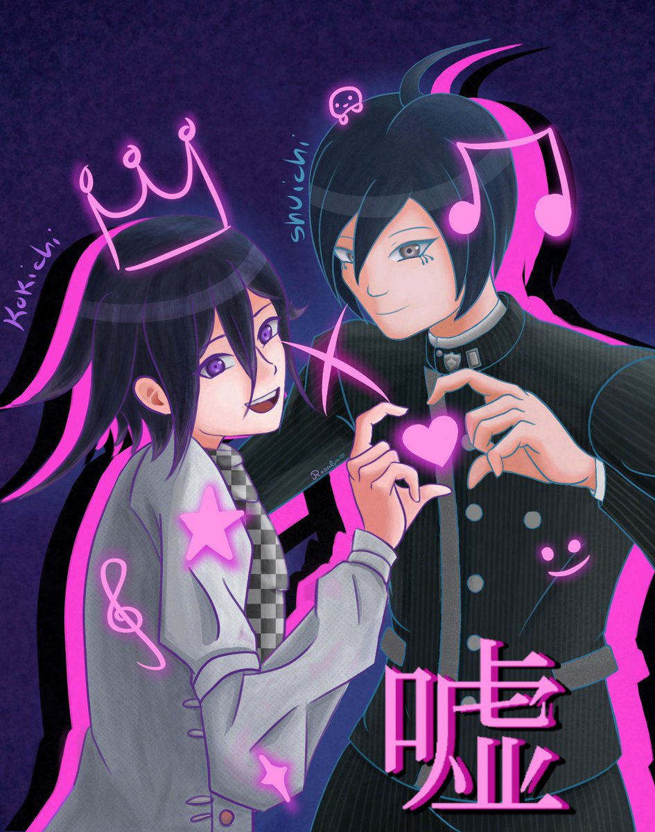 _R0salyn_'s tweet photo. I was so inspired i did 2 versions
https://t.co/laDxZkxHja

#DanganronpaCC #Danganronpav3 #KokichiOma #ShuichiSaihara https://t.co/1QC76GWRJz