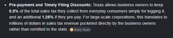 BornAgainCommie's tweet photo. @TheKarlKolchak @GOP__Ls top 1% do not completely escape paying Texas sales tax on individual retail purchases, but they dramatically minimize their overall tax burden by legally routing major expenditures through business entities, exploiting base exemptionsand benefiting from a regressive tax structure https://t.co/FwdG3zHsG3