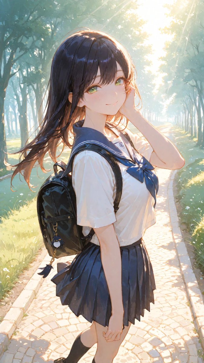 今週は台風が近づいてくるとか…🌀🍃 #AIart #AIイラスト SFW anime