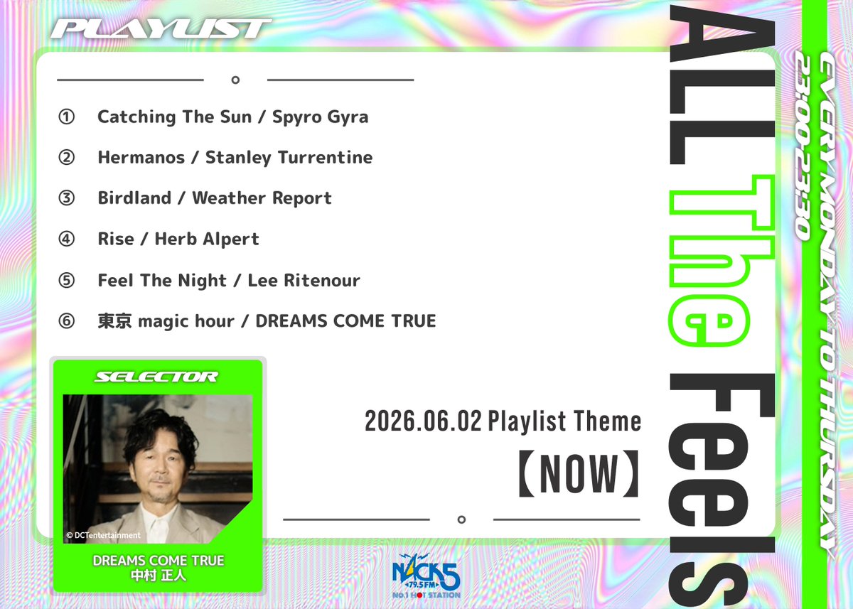 feels795's tweet photo. 🗓️6/1-6/4🌙
▷ #feels795 ◁
┈┈┈┈┈┈┈┈┈

／

#DREAMS_COME_TRUE
#中村正人 さん
4日間ありがとうございました！

＼

プレイリストのまとめはコチラ✨️

#ドリカム
#THE_BLACK_ALBUM
@DCT_MASATO
@dcte_staff https://t.co/cI382uK9gE