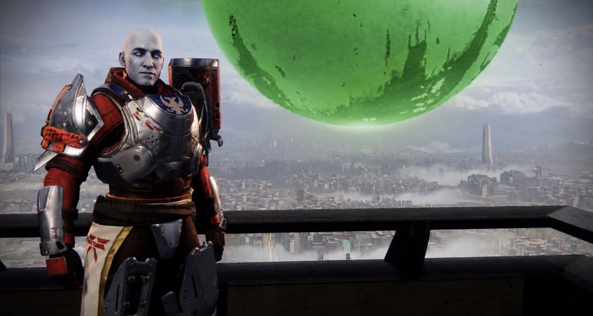 aeiouthefirst's tweet photo. What if Bungie made the traveller green instead? 👀 https://t.co/jml6KKY5Wb