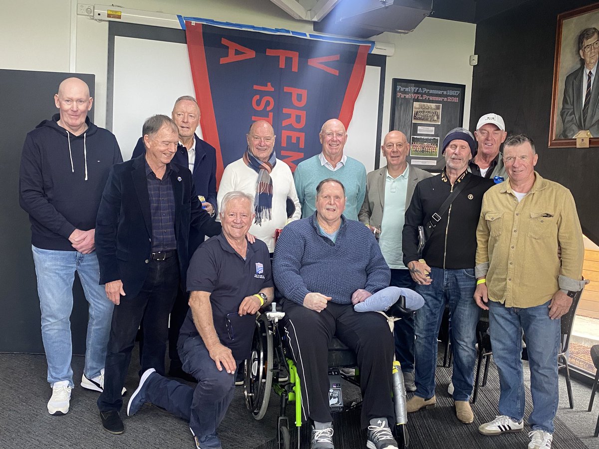 PaulAmy375's tweet photo. A 50-year reunion yesterday for Port Melbourne's 1976 premiership team. The Borough defeated Dandenong in a bloody and brutal encounter at the Junction. Story coming at @codesportsau https://t.co/yzwyWjwf6W