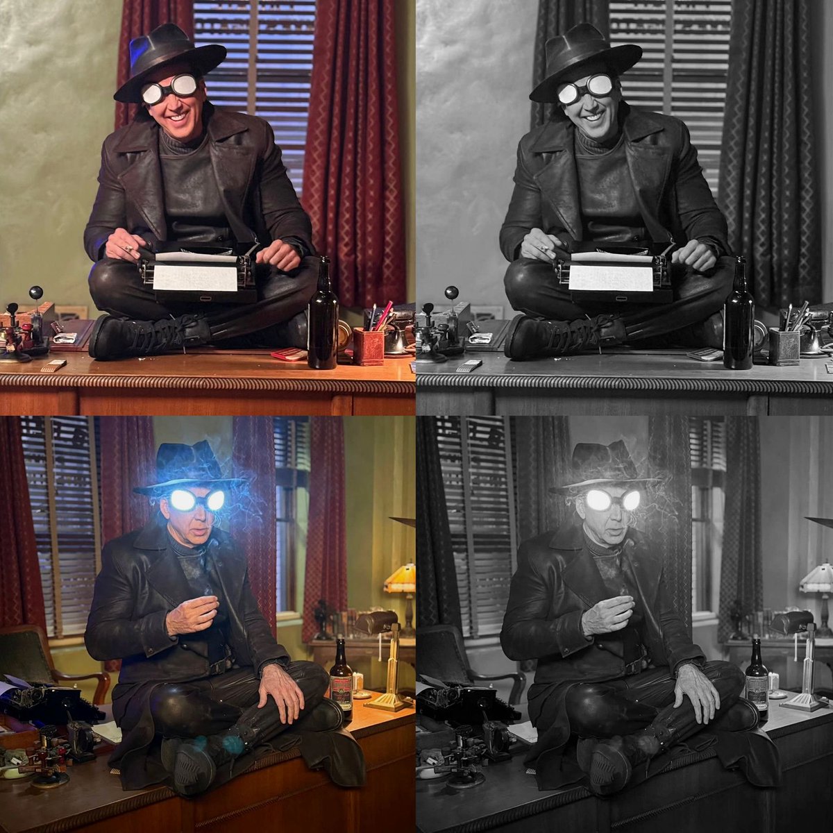 cinemaclt's tweet photo. 📸 | Nicolas Cage se divertindo como nunca nos bastidores da série 'Spider-Noir': https://t.co/JvIWyv89lX