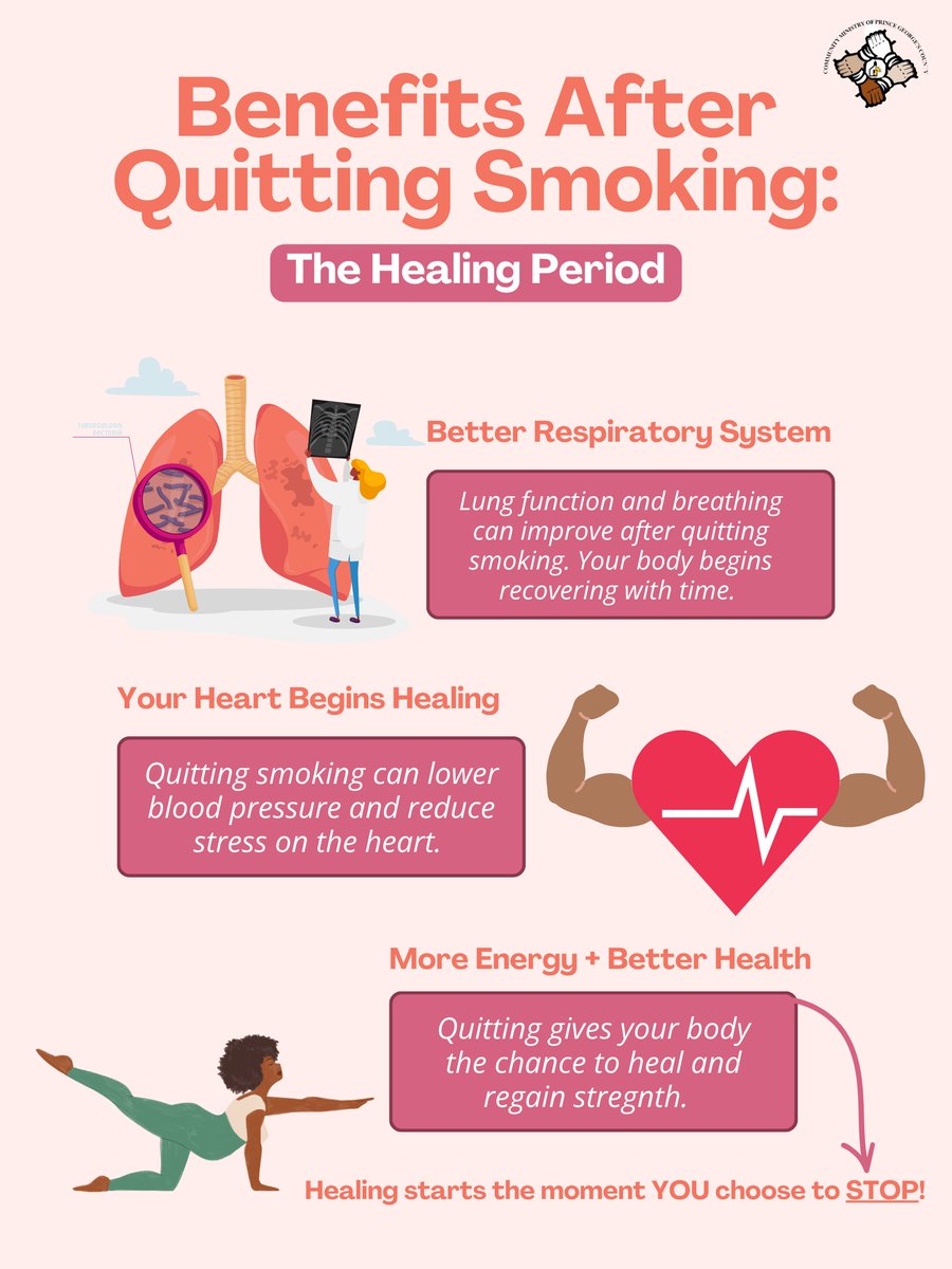 communityservan's tweet photo. If you smoke or vape tobacco, you can quit and gain these and more benefits! #stopsmokingbehealthy #smokingcessation https://t.co/2eujxhcjLx
