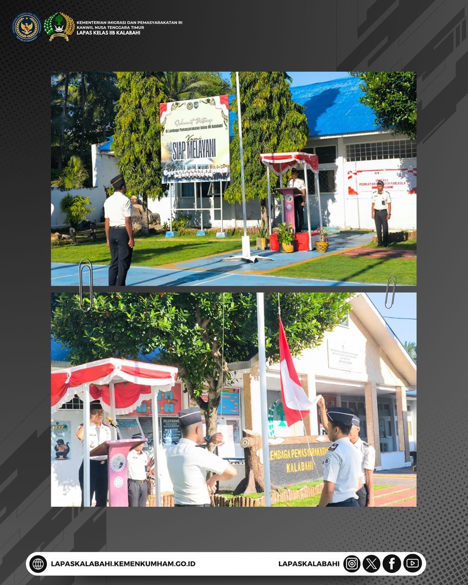 LapasKalabahi's tweet photo. Peringati Hari Lahir Pancasila, Lapas Kalabahi Gelar Upacara Bendera dengan Khidmat

Selengkapnya:
https://t.co/B3ATuuFB2g

#LapasKalabahi
#Kemenimipas
#AlwaysTheBest
~ KanwilDitjenpasNTT https://t.co/sn3Y7EObQe