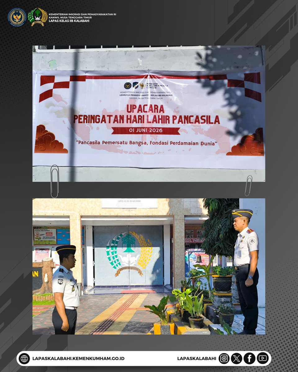 LapasKalabahi's tweet photo. Peringati Hari Lahir Pancasila, Lapas Kalabahi Gelar Upacara Bendera dengan Khidmat

Selengkapnya:
https://t.co/B3ATuuFB2g

#LapasKalabahi
#Kemenimipas
#AlwaysTheBest
~ KanwilDitjenpasNTT https://t.co/sn3Y7EObQe